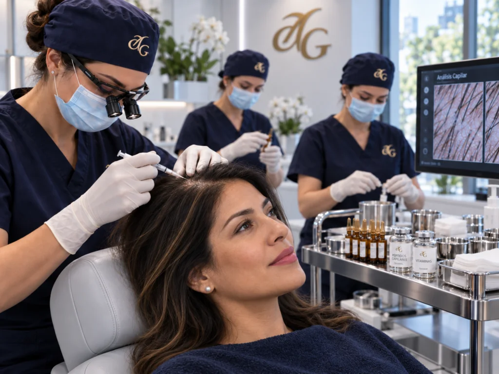 Mesoterapia con peptidos y vitaminas capilares